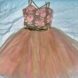Rose gold sparkle ballet costume